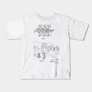 Sewing Machine Power Transmission System Vintage Patent Hand Drawing Kids T-Shirt